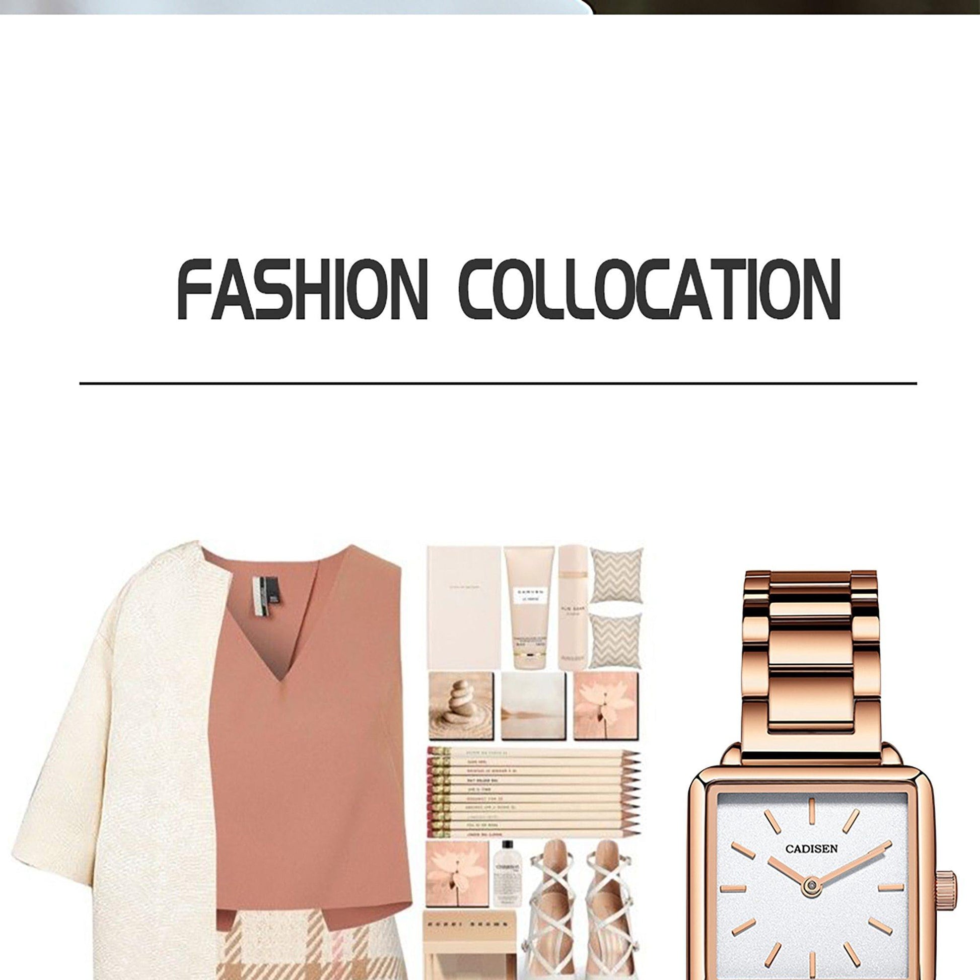 Ladies Square Watch Luxury Brand Fashion Simple Dress Quartz Ultra-thin Watch Waterproof Rose Gold Watch The Clothing Company Sydney