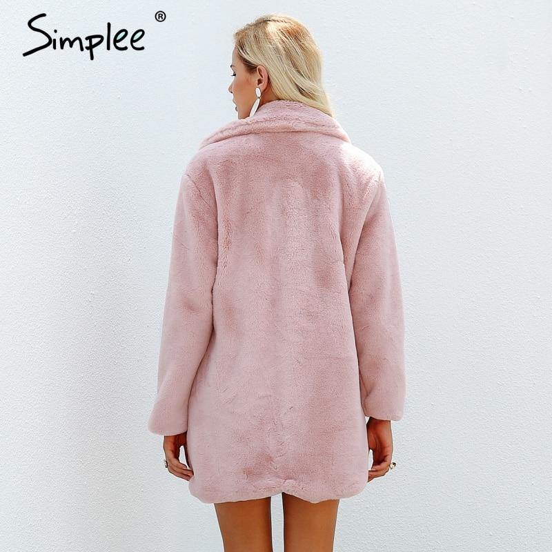Elegant pink faux fur streetwear Autumn winter warm plush teddy overcoat Jacket The Clothing Company Sydney