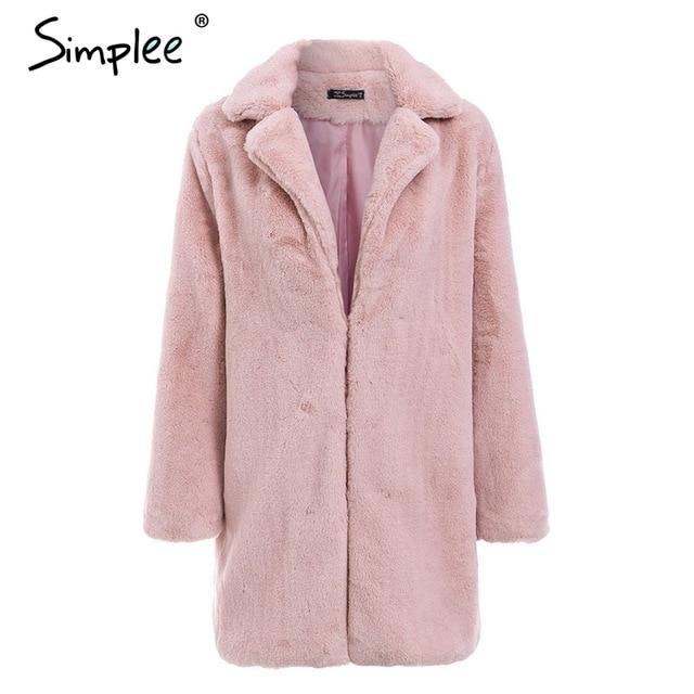 Elegant pink faux fur streetwear Autumn winter warm plush teddy overcoat Jacket The Clothing Company Sydney
