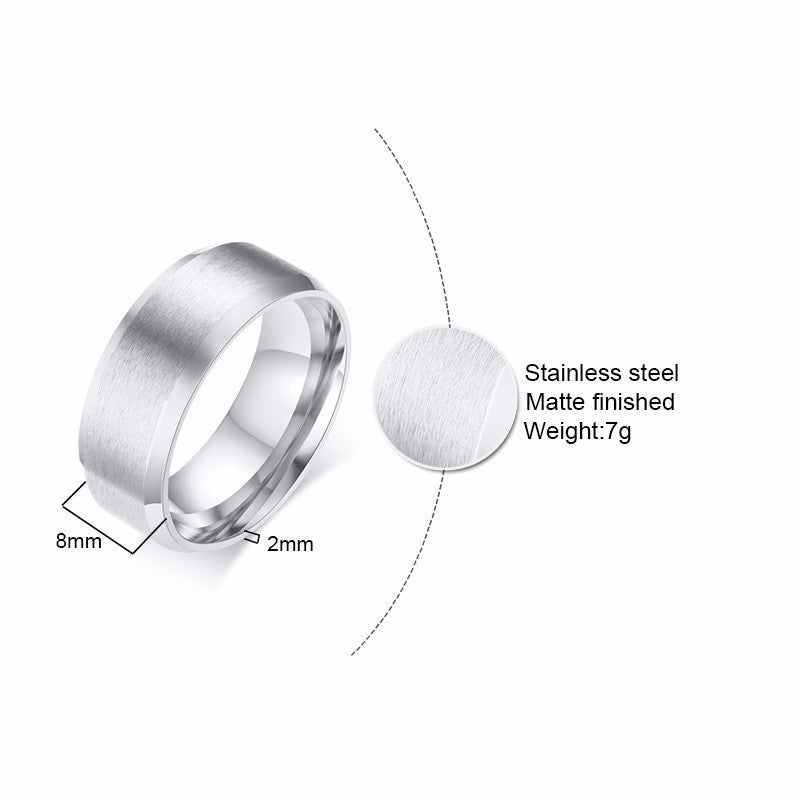 8mm Men Ladies Ring Stainless Steel Wedding Jewellery The Clothing Company Sydney