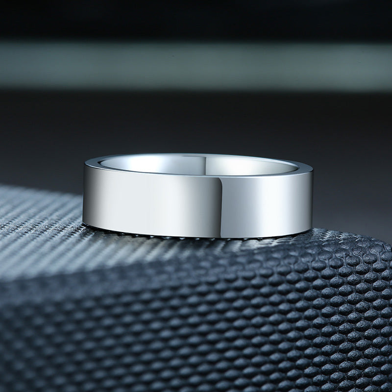 Classic Silver Color Wedding Ring Flat Top Stainless Steel Promise Ring For Women Men 6mm 8mm The Clothing Company Sydney