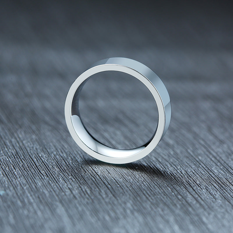 Classic Silver Color Wedding Ring Flat Top Stainless Steel Promise Ring For Women Men 6mm 8mm The Clothing Company Sydney