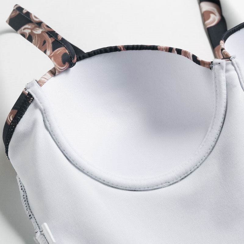 Print one piece swimsuit female Push up bodysuit Vintage high cut swimwear women swimsuit Bathers The Clothing Company Sydney