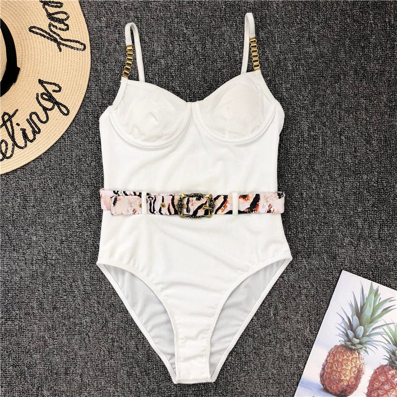 Print one piece swimsuit female Push up bodysuit Vintage high cut swimwear women swimsuit Bathers The Clothing Company Sydney