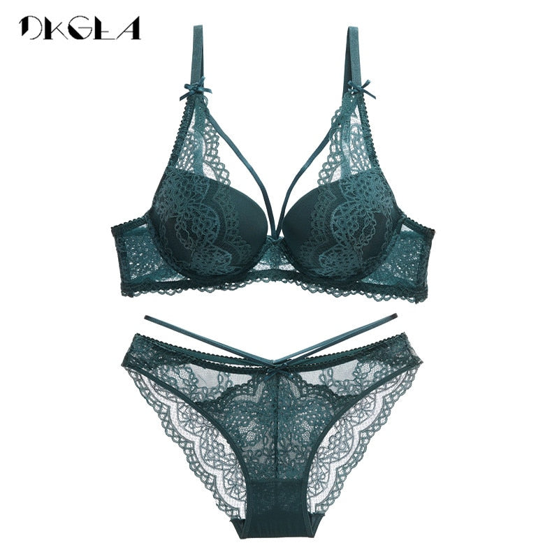 2 Piece Push Up Brassiere Cotton Sexy Bra Panties Embroidery Lace Lingerie Underwear Set The Clothing Company Sydney