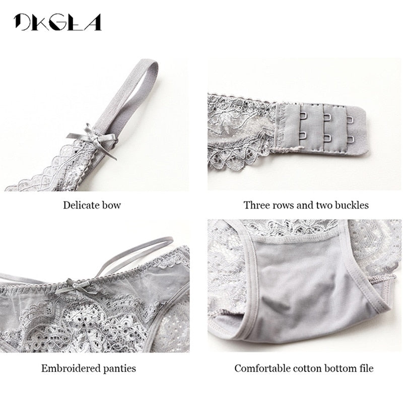 2 Piece Push Up Brassiere Cotton Sexy Bra Panties Embroidery Lace Lingerie Underwear Set The Clothing Company Sydney