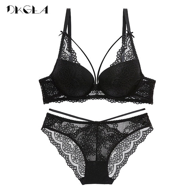 2 Piece Push Up Brassiere Cotton Sexy Bra Panties Embroidery Lace Lingerie Underwear Set The Clothing Company Sydney