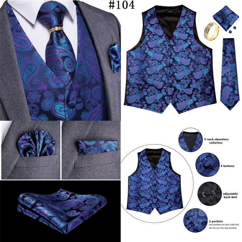Mens Suit Vest Waistcoat Formal Wedding Groom Sleeveless Vest Hanky Necktie Set The Clothing Company Sydney