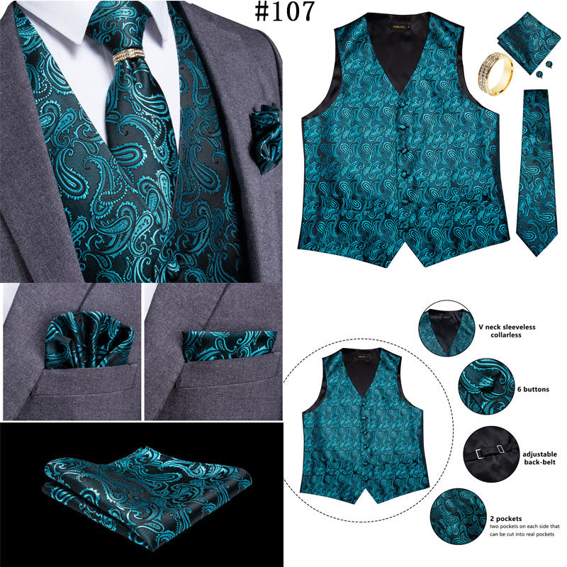 Mens Suit Vest Waistcoat Formal Wedding Groom Sleeveless Vest Hanky Necktie Set The Clothing Company Sydney