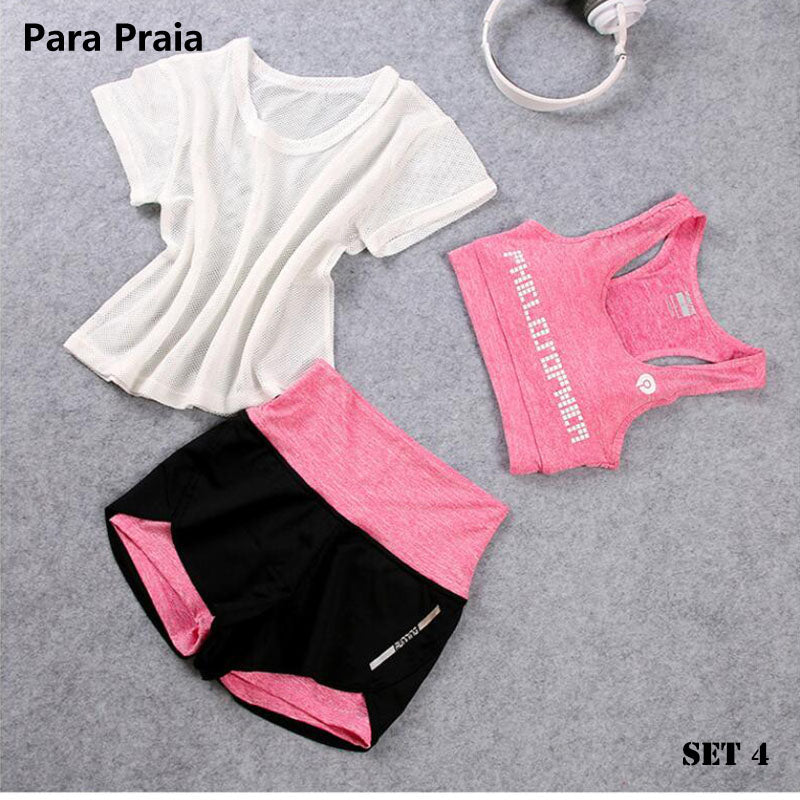 3 Piece High Waist Three Piece Yoga Set Sportswear for Women Sports Bra Fitness Clothing Women Sports Shorts Gym Workout Crop Top Women The Clothing Company Sydney