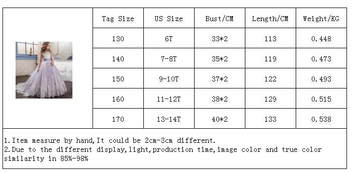 Princess Girls Formal Party Kids Long Flower Dress Wedding Evening Party Prom Ball Gown The Clothing Company Sydney