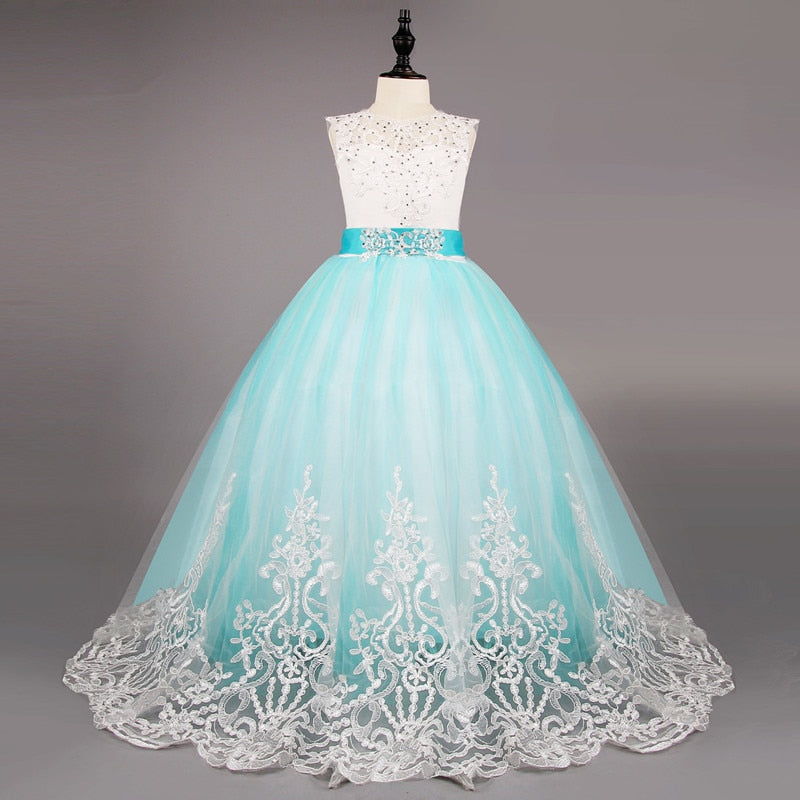 Princess Girls Formal Party Kids Long Flower Dress Wedding Evening Party Prom Ball Gown The Clothing Company Sydney