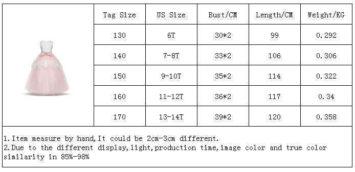 Princess Girls Formal Party Kids Long Flower Dress Wedding Evening Party Prom Ball Gown The Clothing Company Sydney