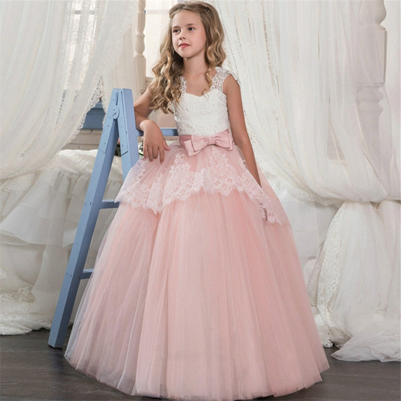 Princess Girls Formal Party Kids Long Flower Dress Wedding Evening Party Prom Ball Gown The Clothing Company Sydney