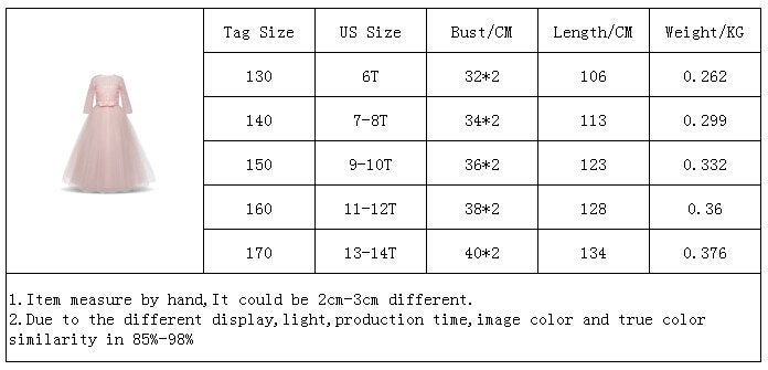 Princess Girls Formal Party Kids Long Flower Dress Wedding Evening Party Prom Ball Gown The Clothing Company Sydney