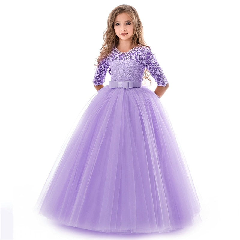 Princess Girls Formal Party Kids Long Flower Dress Wedding Evening Party Prom Ball Gown The Clothing Company Sydney