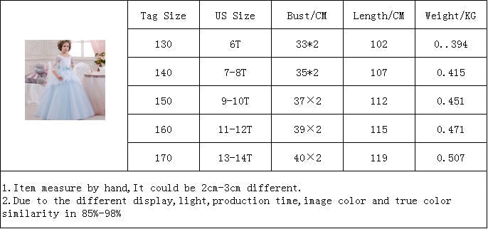 Princess Girls Formal Party Kids Long Flower Dress Wedding Evening Party Prom Ball Gown The Clothing Company Sydney