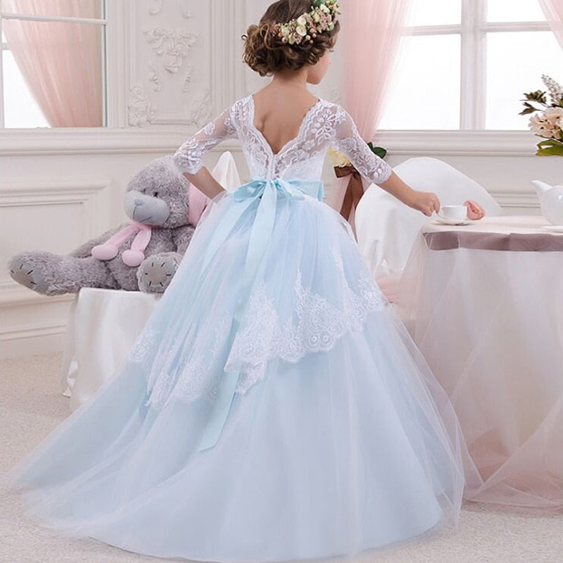 Princess Girls Formal Party Kids Long Flower Dress Wedding Evening Party Prom Ball Gown The Clothing Company Sydney