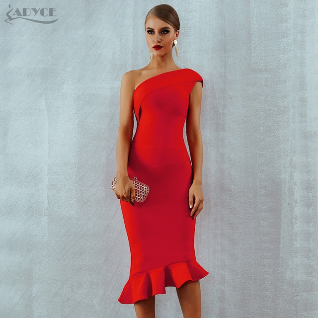 Summer Ladies Bandage One Shoulder Sleeveless Ruffles Nightclub Dress Celebrity Evening Party Dress The Clothing Company Sydney