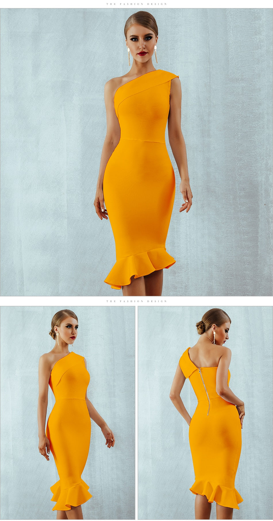 Summer Ladies Bandage One Shoulder Sleeveless Ruffles Nightclub Dress Celebrity Evening Party Dress The Clothing Company Sydney