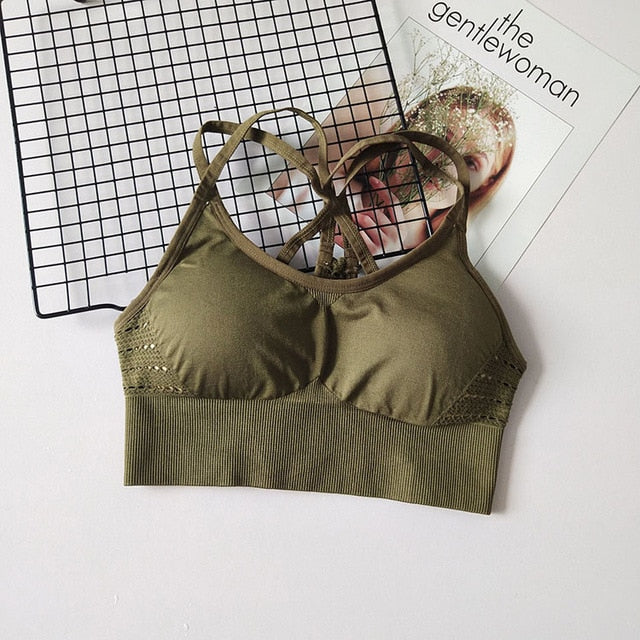 Sports Yoga Running Top With Pads Sportswear Push Up Training Women Fitness Gym High Impact Criss Cross Bra The Clothing Company Sydney