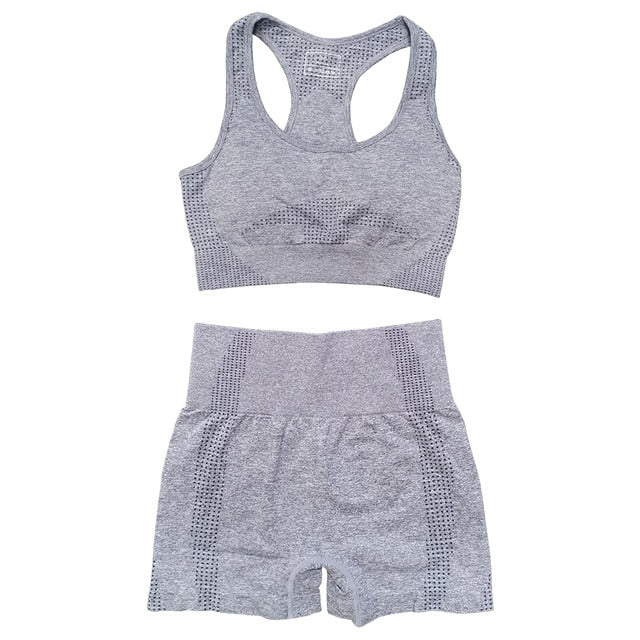 3 Piece Ladies Seamless Vital Yoga Workout Sport Pants Bra Gym Short Crop Top High Waist Running Leggings Sports Set The Clothing Company Sydney