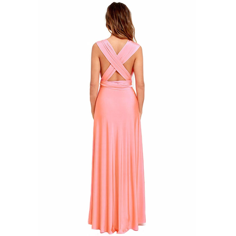 Boho Maxi Club Dress Red Bandage Long Dress Party Multiway Bridesmaids Convertible Infinity Robe Dress The Clothing Company Sydney