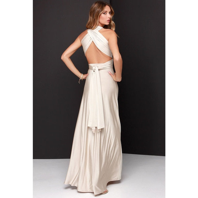 Boho Maxi Club Dress Red Bandage Long Dress Party Multiway Bridesmaids Convertible Infinity Robe Dress The Clothing Company Sydney