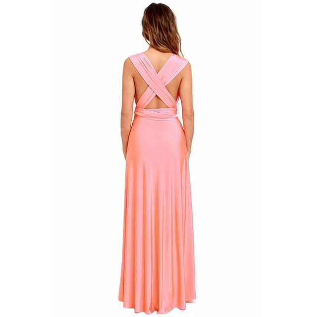 Boho Maxi Club Dress Red Bandage Long Dress Party Multiway Bridesmaids Convertible Infinity Robe Dress The Clothing Company Sydney
