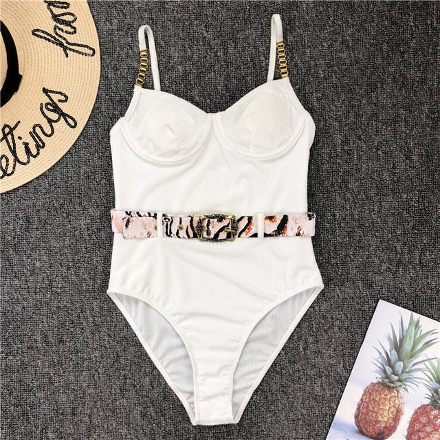 Print one piece swimsuit female Push up bodysuit Vintage high cut swimwear women swimsuit Bathers The Clothing Company Sydney