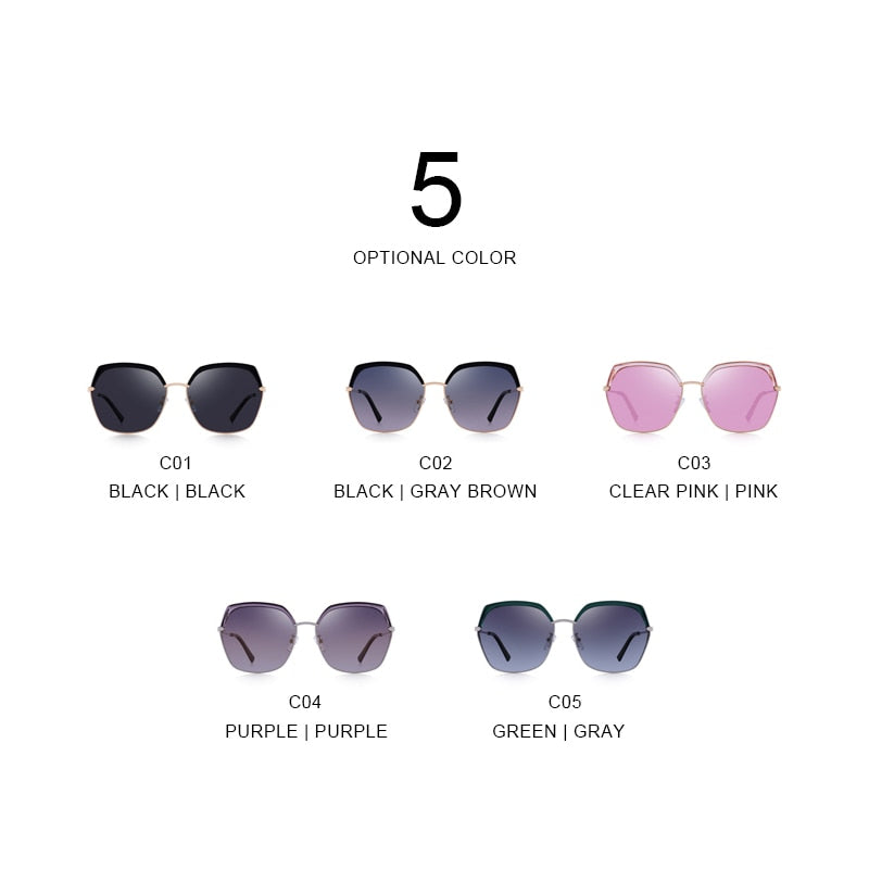 Women's Luxury Square Polarized Sunglasses Ladies Fashion Trending Sun glasses UV400 Protection The Clothing Company Sydney