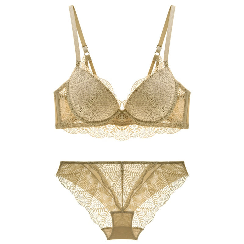 2 Piece Ladies underwear Set Lace Sexy Comfortable Brassiere Adjustable Straps Gathered Lingerie Push-up Bra And Panty Set The Clothing Company Sydney