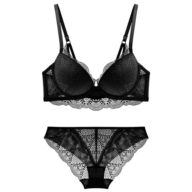 2 Piece Ladies underwear Set Lace Sexy Comfortable Brassiere Adjustable Straps Gathered Lingerie Push-up Bra And Panty Set The Clothing Company Sydney