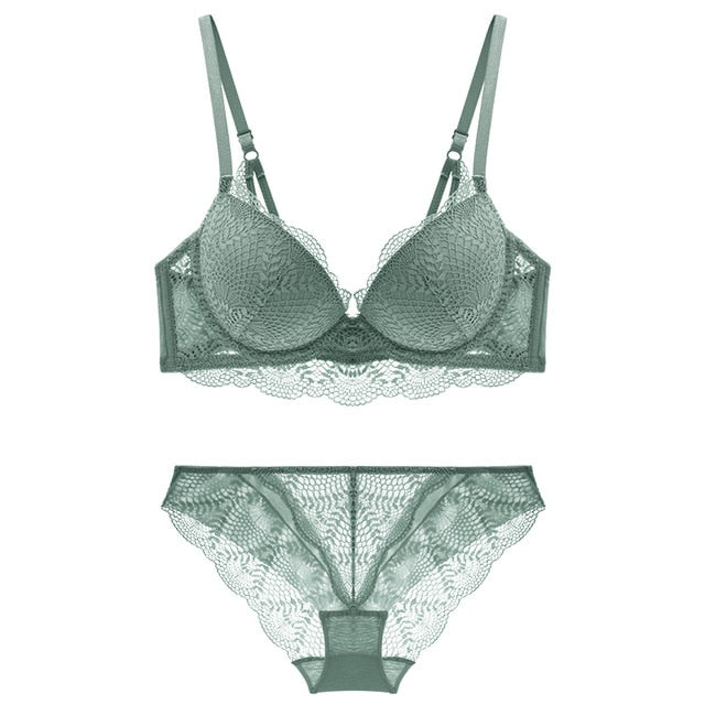 2 Piece Ladies underwear Set Lace Sexy Comfortable Brassiere Adjustable Straps Gathered Lingerie Push-up Bra And Panty Set The Clothing Company Sydney