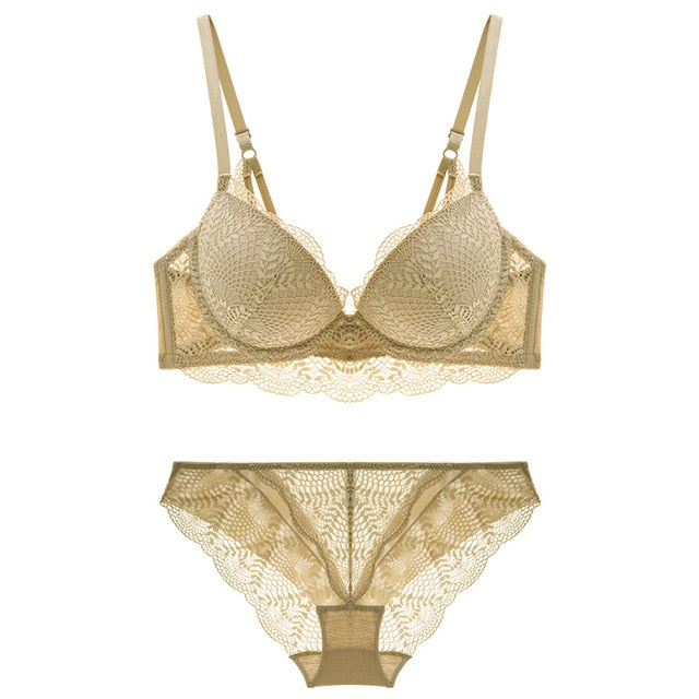 2 Piece Ladies underwear Set Lace Sexy Comfortable Brassiere Adjustable Straps Gathered Lingerie Push-up Bra And Panty Set The Clothing Company Sydney