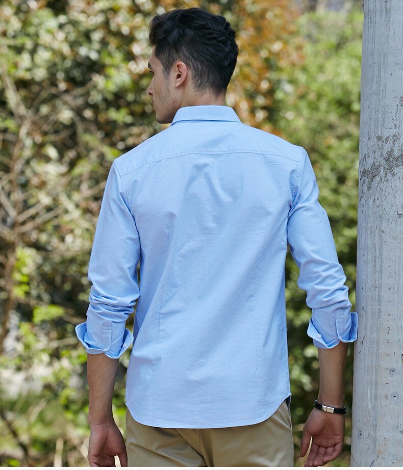 Casual Men's brand new long sleeve slim fit solid male shirts The Clothing Company Sydney