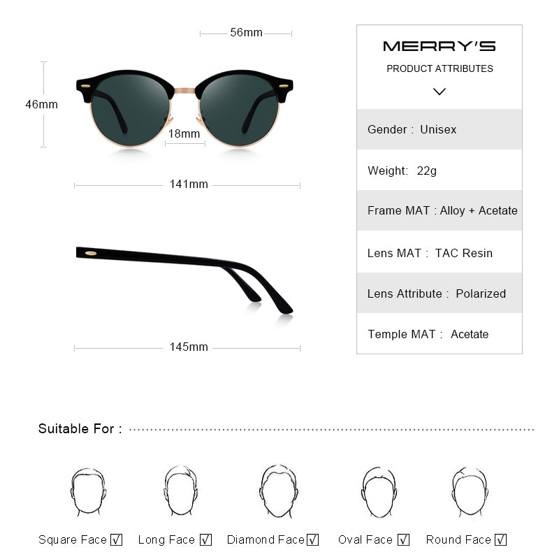 Designer Men Women Classic Retro Rivet Polarized Unisex Glasses Fashion Male Eyewear UV400 Protection Sunglasses The Clothing Company Sydney