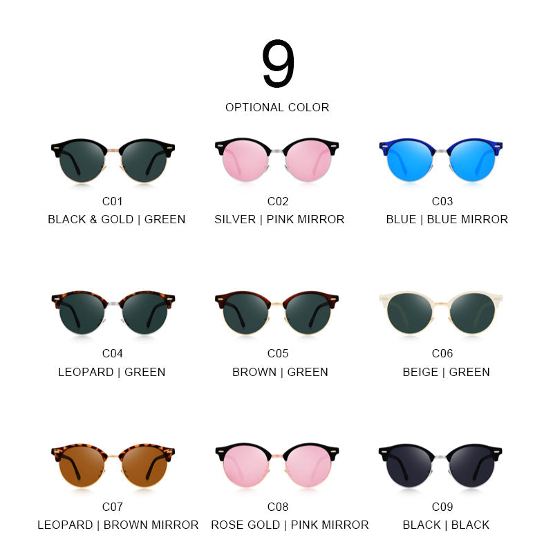Designer Men Women Classic Retro Rivet Polarized Unisex Glasses Fashion Male Eyewear UV400 Protection Sunglasses The Clothing Company Sydney