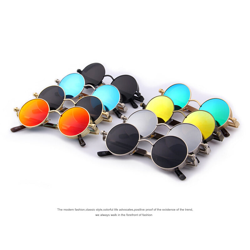Vintage Womens Steampunk Brand Designer Round Sunglasses UV400 The Clothing Company Sydney