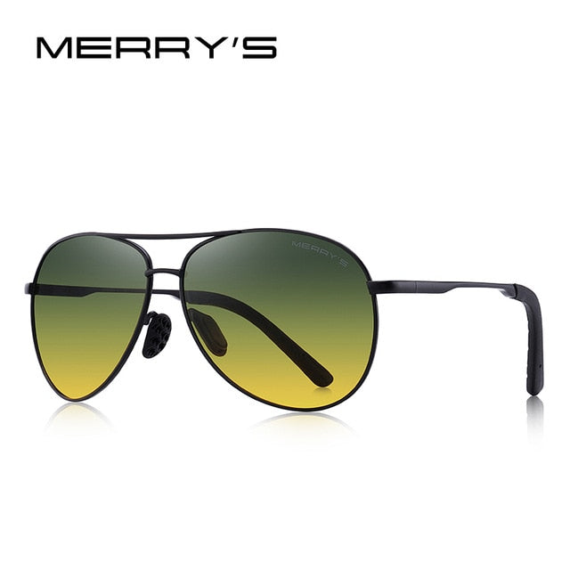 Designer Men's Classic Pilot Polarized Driving Shield Night Vision Sunglasses UV400 The Clothing Company Sydney