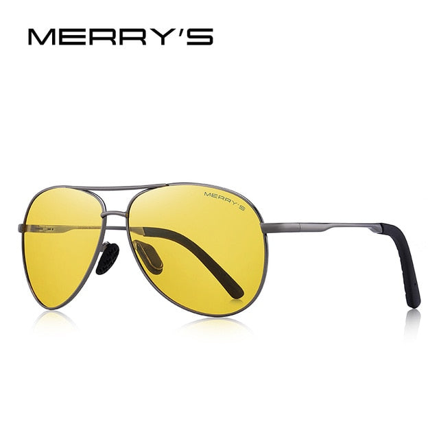 Designer Men's Classic Pilot Polarized Driving Shield Night Vision Sunglasses UV400 The Clothing Company Sydney