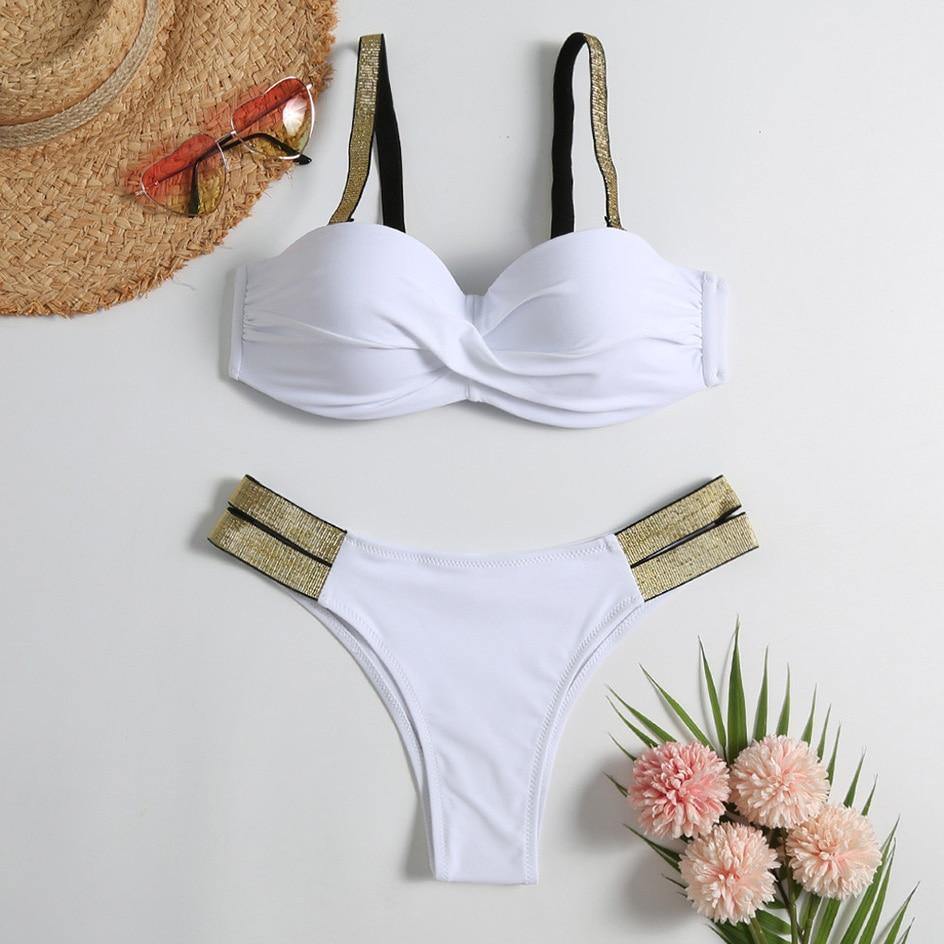 2 Piece Push up Swimsuit Swimwear Black White Swimming Wear for Brazilian Bikini Set Bathing Suit The Clothing Company Sydney