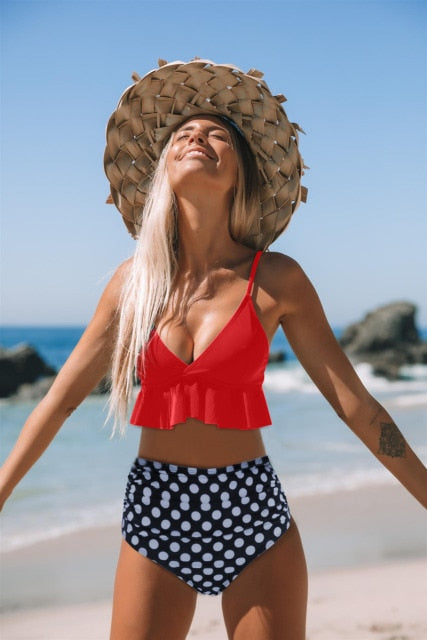 2 piece Push Up Summer Floral Swimwear Sport Plus Size Swimming Suit Swimsuit High Waist Bikini Set The Clothing Company Sydney