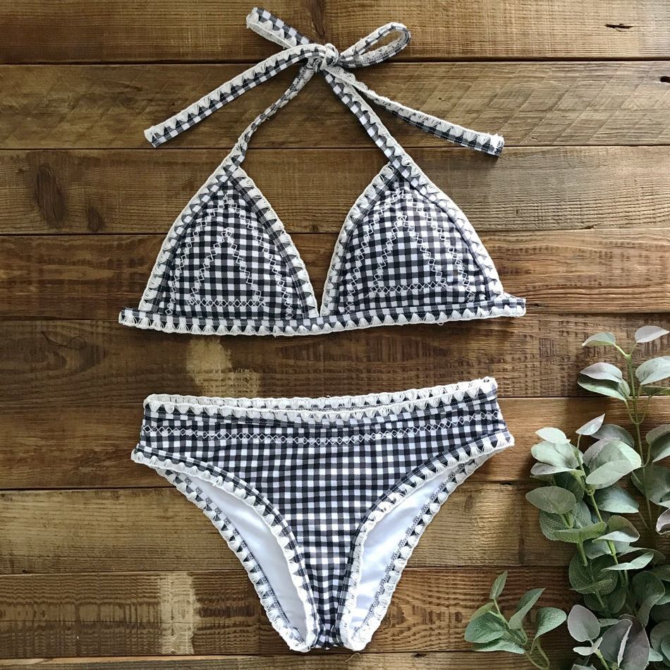 2 Piece New Sexy Swimwear Push Up Swimsuit Halter Top Padded Bathing Suit Bandage Brazilian Bikini Set The Clothing Company Sydney