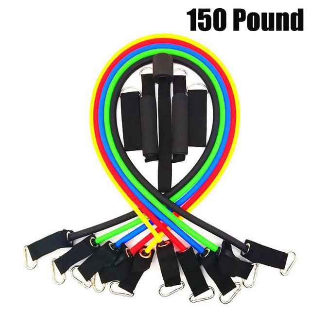 11 Piece/Set Latex Resistance Bands Crossfit Training Body Exercise Yoga Tubes Pull Rope Chest Expander Pilates Fitness with Bag The Clothing Company Sydney