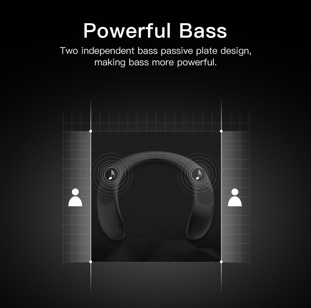 Bluedio HS bluetooth neck speaker column wireless speaker bluetooth 5.0 with bass FM radio SD card slot with microphone for game The Clothing Company Sydney