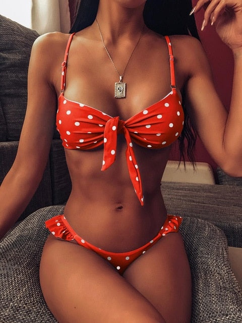 2 Piece Brazilian Women Print Side Tie Swimwear Push Up Swimsuit Bath Suit Bikini Set The Clothing Company Sydney