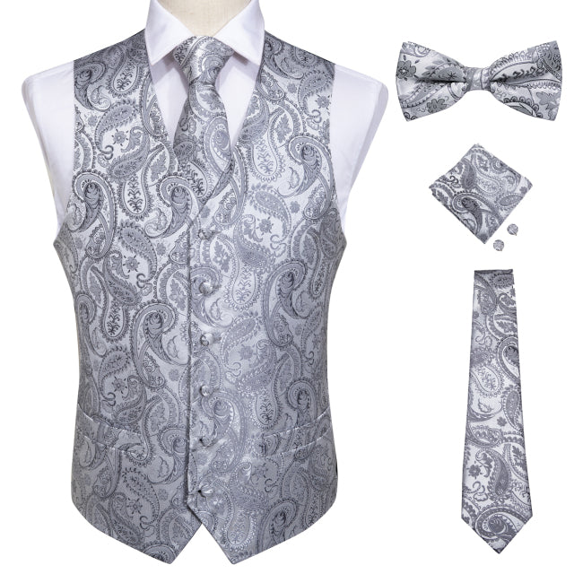5 Piece Vests Slim Fit Mens Wedding Suit Casual Sleeveless Formal Business Waistcoat Hanky Necktie Bow Tie Set The Clothing Company Sydney