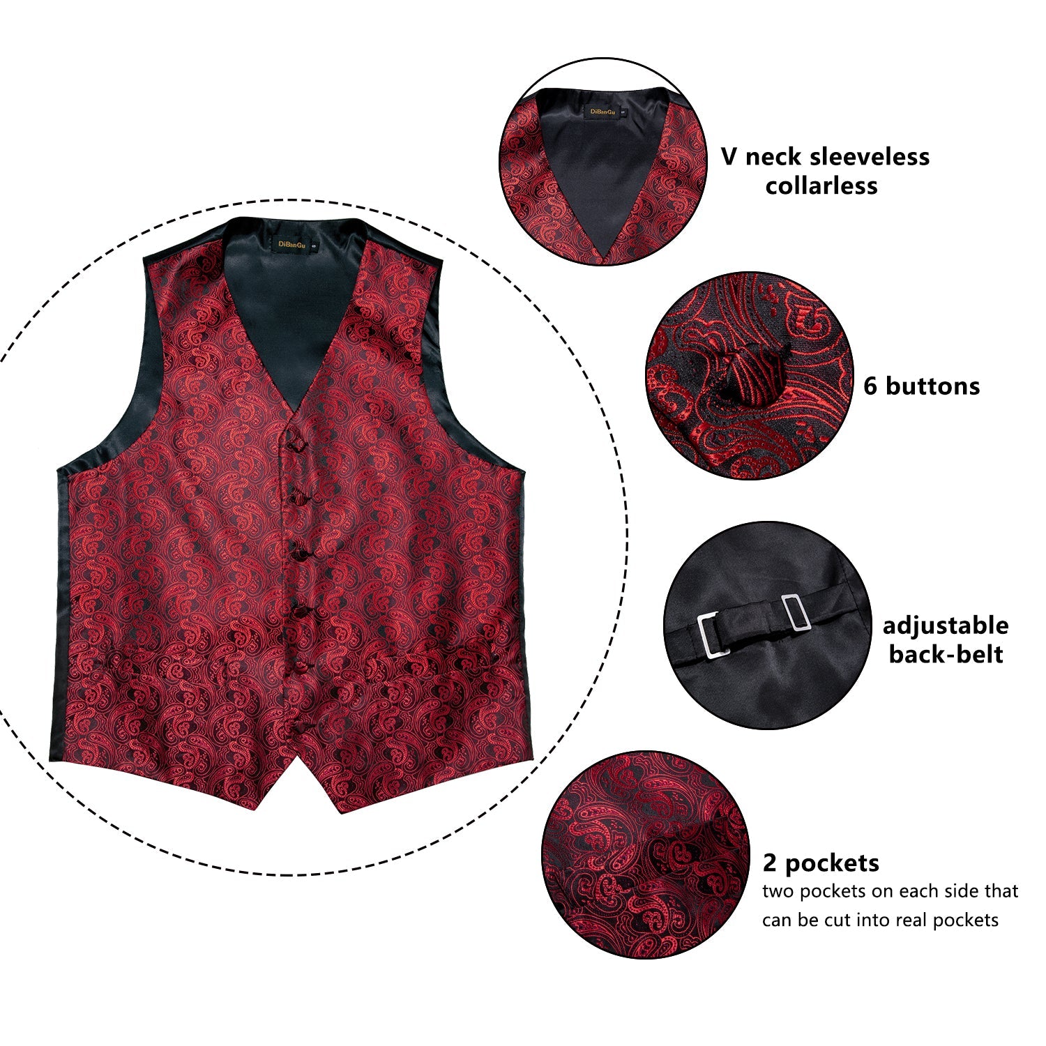 5 Piece Vests Slim Fit Mens Wedding Suit Casual Sleeveless Formal Business Waistcoat Hanky Necktie Bow Tie Set The Clothing Company Sydney