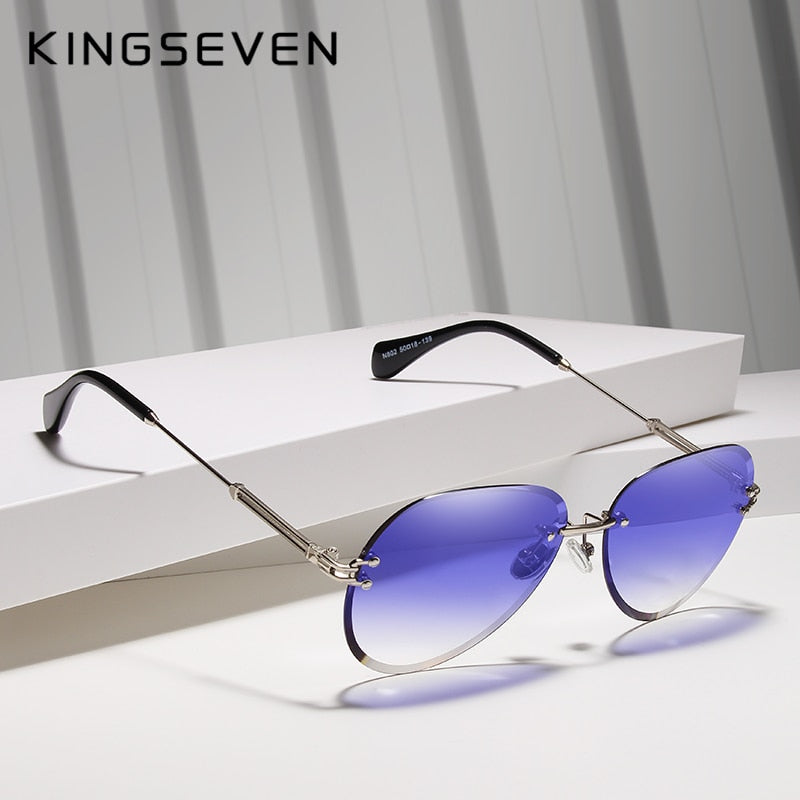 Designer Vintage Fashion Rimless Women Sunglasses Gradient Lens Sunglasses The Clothing Company Sydney
